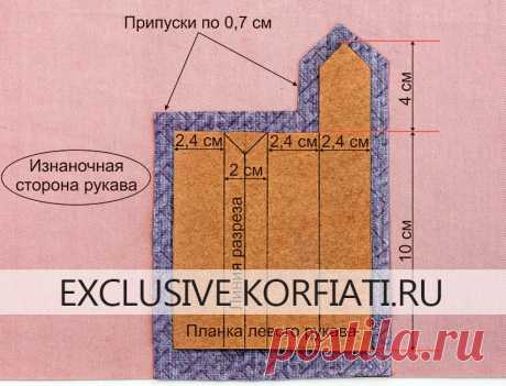 Застежка рукава с цельнокроеной планкой - мастер-класс А. Корфиати