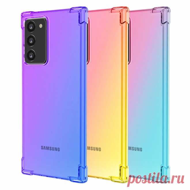 Bakeey Gradient Color with Four-Corner Airbag Shockproof Translucent Soft TPU Pr - US$6.49