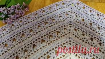 Нежная Сирень👍 | ШАЛЬ🌺 | БАКТУС 🌼КРЮЧКОМ | МАСТЕР КЛАСС шаль из фловерс | Волшебный клубок. Яна Зима. | Дзен