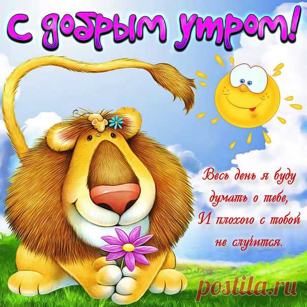 С добрым утром позитивная картинка Чудесного утречка тебе открытка яркая мультяшка Аlbumcards