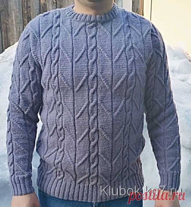 Узор спицами для мужского свитера