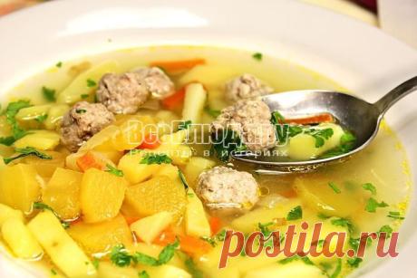 кабачковый суп с фрикадельками - сытный суп, яркий и вкусный.