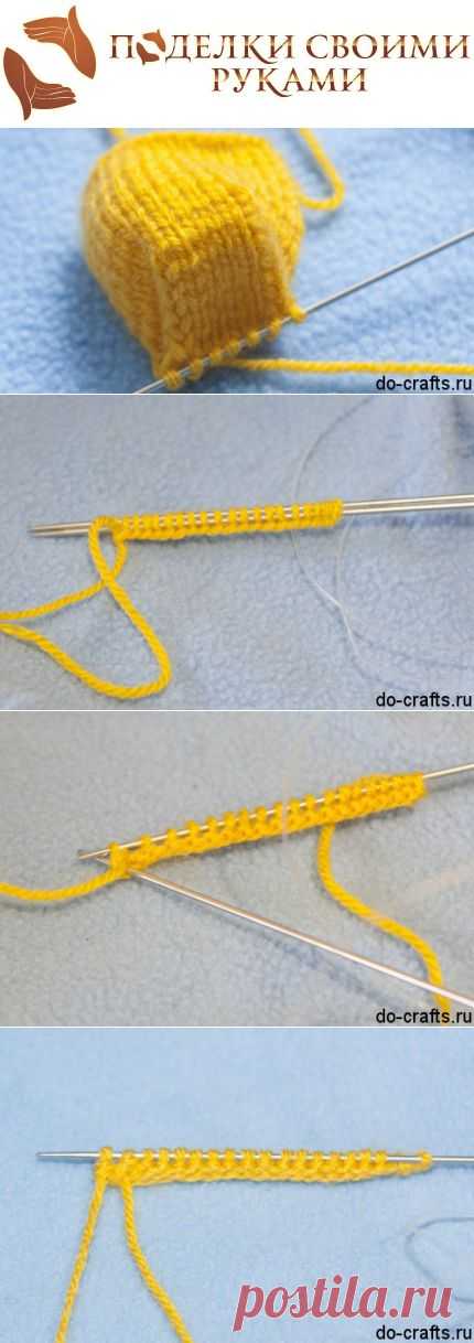 Как вязать пятку у носка спицами.