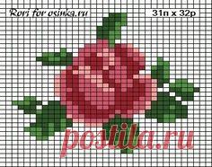 Схема розы для вышивки крестиком бисером