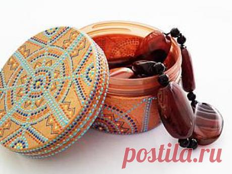 Как с помощью точечной росписи превратить ненужную баночку в очаровательную шкатулку - Ярмарка Мастеров - ручная работа, handmade