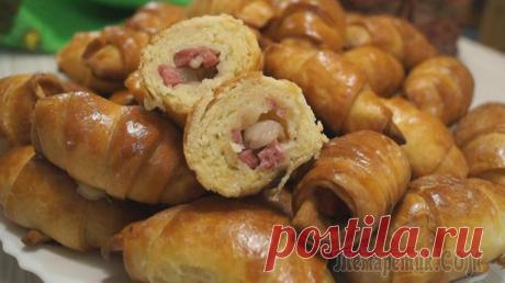 Обалденные Рогалики с салом. Мягкие и Очень Вкусные!
