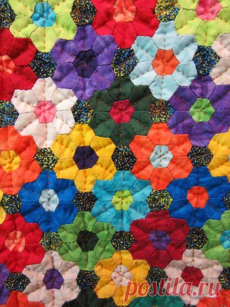 Шитье по бумажным шаблонам (Соты, Бабушкин Сад) | МАСТЕР-КЛАССЫ | Пэчворк • Квилтинг • Лоскутное шитье | Пэчворк • идеи