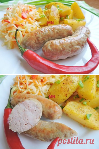 Колбаски домашние (курино-свиные) : Вторые блюда