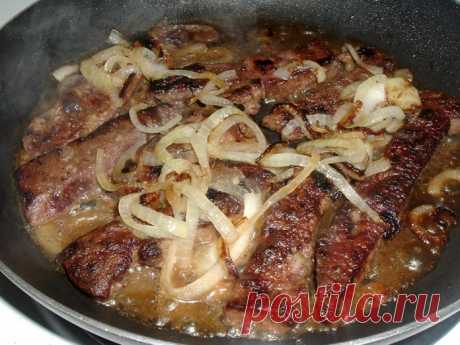 Готовим самую вкусную говяжью печень с луком!