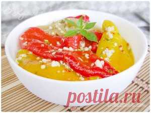 Рецепт приготовления быстрого маринованного болгарского перца с чесноком и медом на зиму | Я кулинар