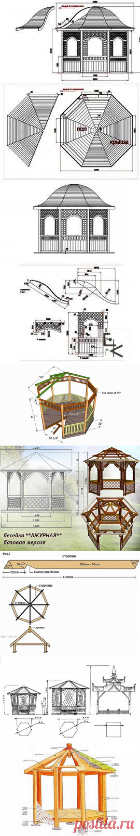Беседки из дерева своими руками 300 фото, чертежи, схемы