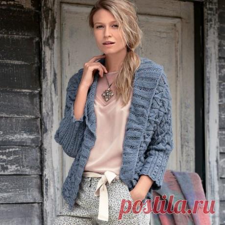 Жакет спицами вязаный структурным узором » Сайт &quot;Ручками&quot; - делаем вещи своими руками