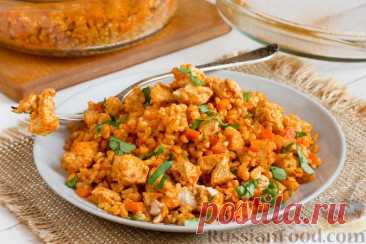 Рецепт: Булгур с курицей в микроволновке на RussianFood.com