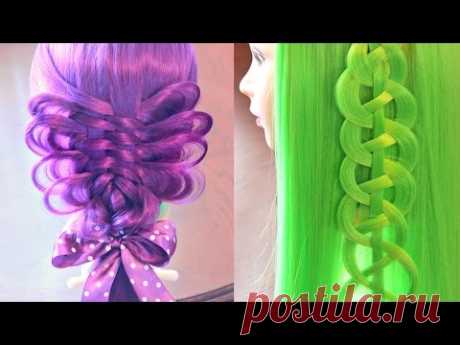 10 уроков - Необычные плетения из волос - Hairstyles tutorials compilation (time 39:24) by REM
