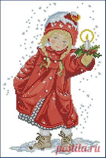 Схема вышивки "Девочка со свечой"