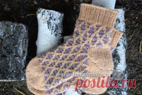 Носки ленивым жаккардом «Трюфели» (вязание, схемы, фото и видео) - Irena Handmade