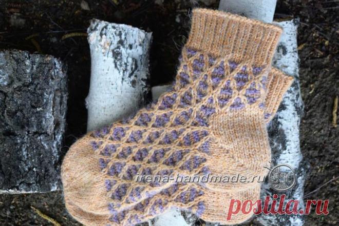 Носки ленивым жаккардом «Трюфели» (вязание, схемы, фото и видео) - Irena Handmade