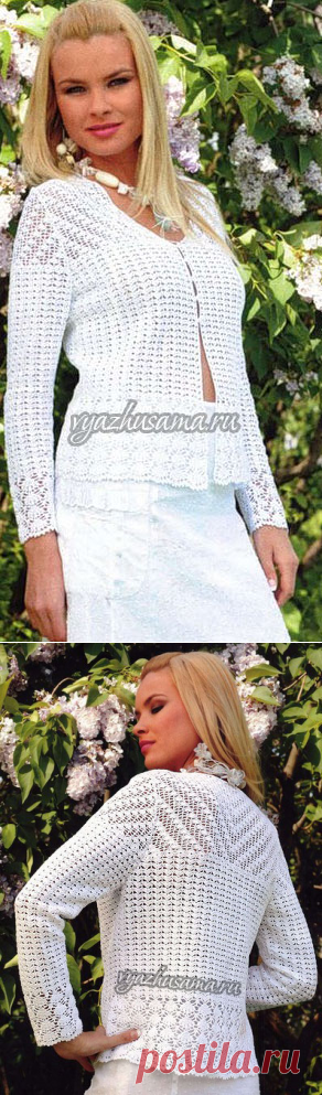 Кружевной жакет тремя узорами. Крючком. / Обсуждение на LiveInternet - Российский Сервис Онлайн-Дневников