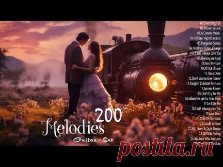 The 200 Most Beautiful Orchestrated Melodies of All Time - Gold Guitar & Saxo Love Songs Of All Time
