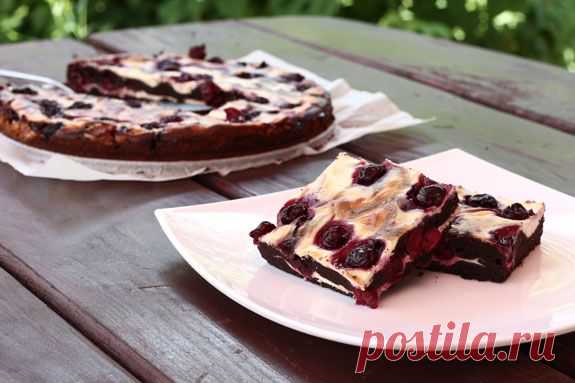 Брауни с вишней и творогом - рецепт с фото и видео