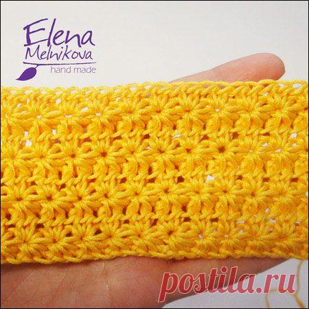 Узор крючком - звездочка (подробный МК от Елены Мельниковой)