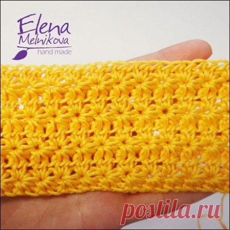 Узор крючком - звездочка (подробный МК от Елены Мельниковой)