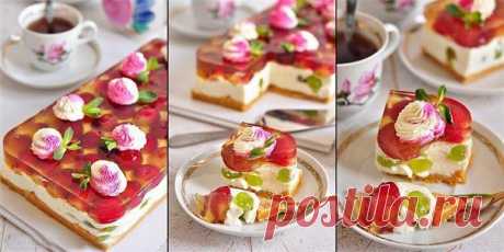 Йогуртовый чизкейк с виноградом (без выпечки) | Готовим вместе