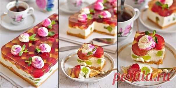 Йогуртовый чизкейк с виноградом (без выпечки) | Готовим вместе