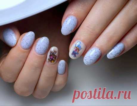 Новогодний- зимний маникюр | Nails, Beauty Dec 3, 2020 - Нежный зимний маникюр с дизайном ! Голубые ногти !