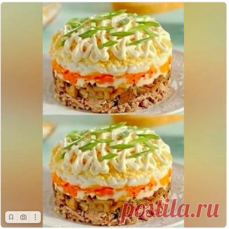Салат МИМОЗА с грибами