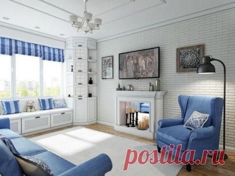 Синие акценты в комнате