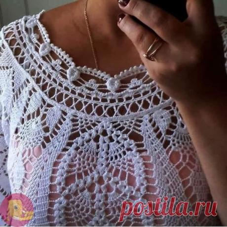 Ажурная блузочка, которая запоминается своей красотой - Сам себе мастер - медиаплатформа МирТесен