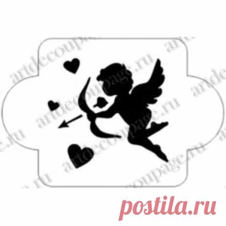 Трафареты для росписи декупажа Амур со стрелой, сердечки, Event Design купить