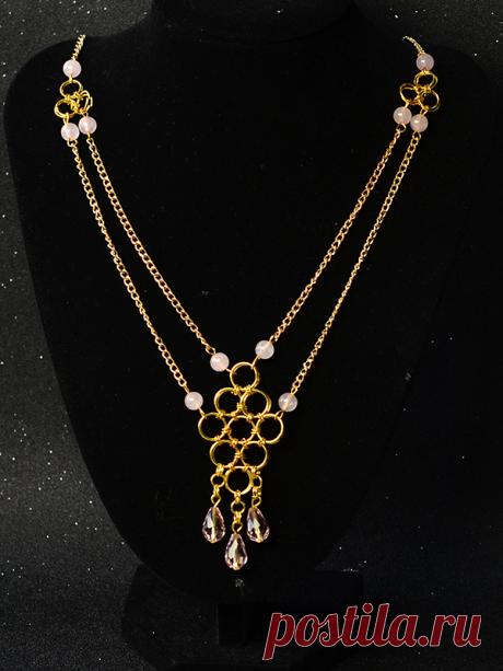 Pandahall Tutorial on How to Make a Golden Chain Bead Necklace with Jump Rings- Pandahall.com