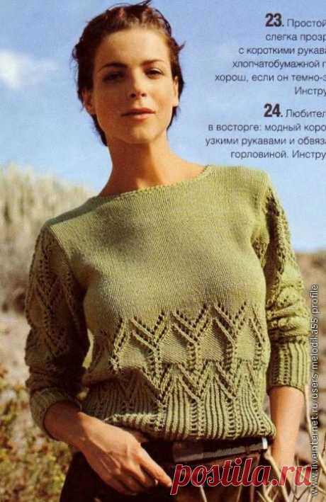 СПИЦЫ.ОЛИВКОВЫЙ ПУЛОВЕР
