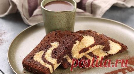 Мраморный кекс в шоколадной глазури