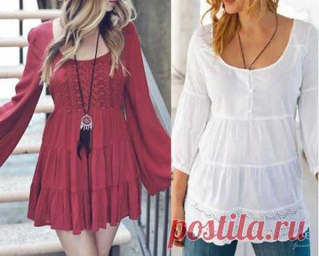 Платье (туника) с ярусной юбкой. Выкройка на размеры с 36 по 52 (евр.).
#простыевыкройки #простыевещи #шитье #платье #туника #выкройка