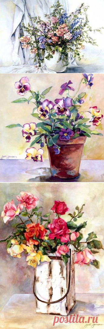 Цветочная акварель Jodi Jensen.