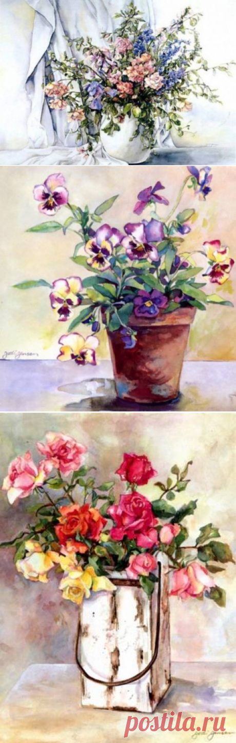 Цветочная акварель Jodi Jensen.