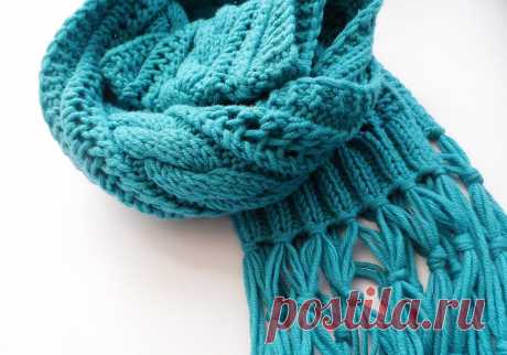 Шарф Бирюзовая тропа / KNITLY.com - блог о рукоделии, мастерклассы