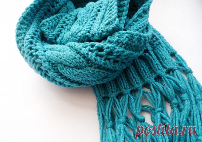 Шарф Бирюзовая тропа / KNITLY.com - блог о рукоделии, мастерклассы