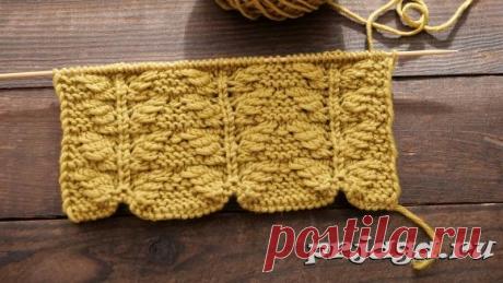 Узор «Молодая ель» спицами