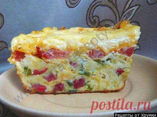 Кабачковый пирог с колбасой и кабачками