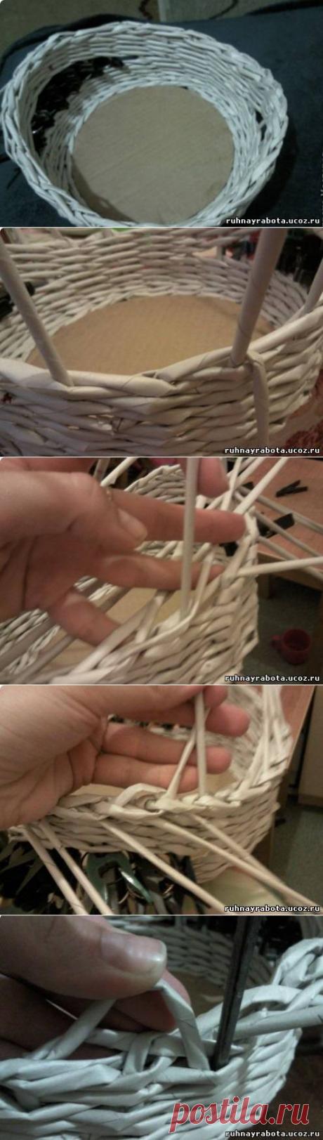 Край  &quot;Косичка&quot; - ОБРАБАТЫВАЕМ КРАЯ - ПЛЕТЕНИЕ ИЗ ГАЗЕТНЫХ ТРУБОЧЕК - Каталог рубрик - Я Сама!