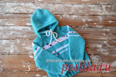 Детский худи с капюшоном (вязание, схемы и фото) - Irena Handmade Вот такой уютный детский худи с капюшоном получился из пряжи «BONBON Nako» (100 % акрил; 200 м ⁄ 100 г)...