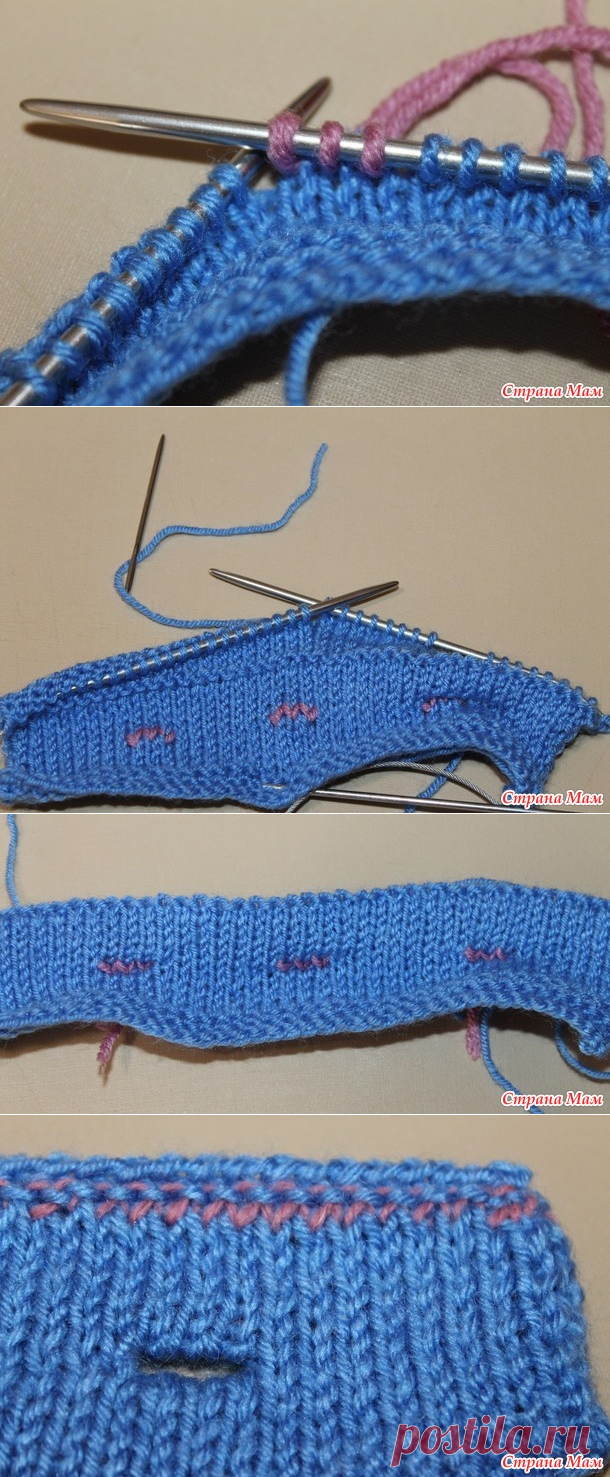 Петли для пуговиц на двойной планке от Anna Zilboorg.    МК. - Вязание - Страна Мам