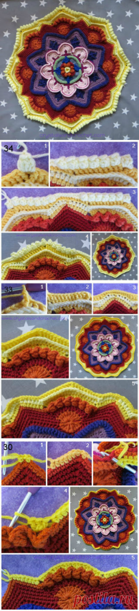 вязаные салфетки: метод скатерть крючком красочные и великолепные видео