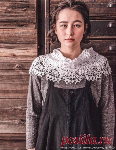 АЖУРНЫЙ ПАЛАНТИН С "ВЕЕРНОЙ" КАЙМОЙ. КРЮЧОК