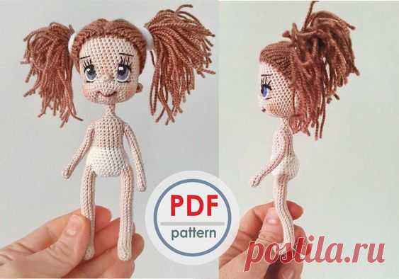 Crochet Pattern «Doll Arina (body)» The size of ready doll is 15 cm. Pattern in English This pattern contains step by step instructions and foto about crocheting - a doll itself - Two variants of…