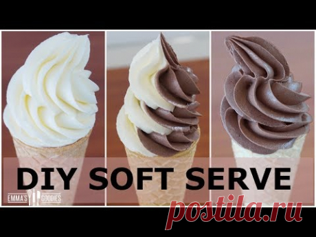 Homemade Soft Serve Ice Cream Recipe! ( Pipeable - NO Machine - NO Condensed Milk )